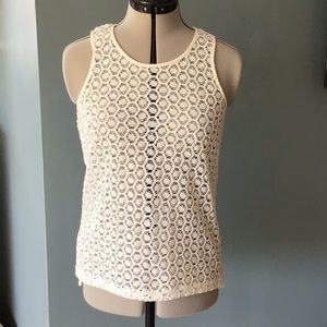 White Lace Sleeveless top size Small